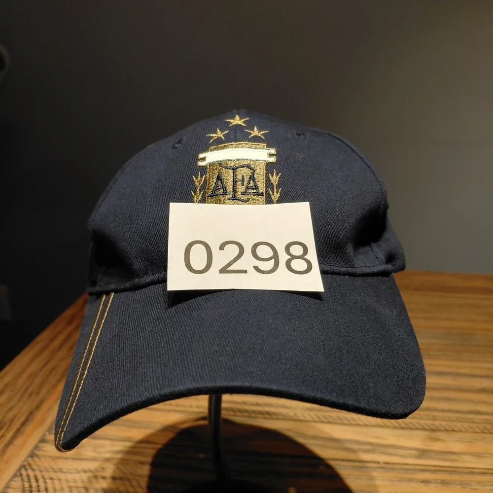 Argentina AFA 3 Stars Soccer Hat Cap Adjustable Navy Blue Youth One Size